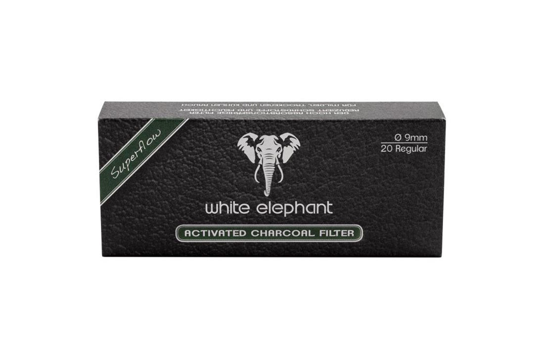 FILTRI PIPA WHITE ELEPHANT CARBONE ATTIVO 9 MM 20 PZ TWE020AC9S