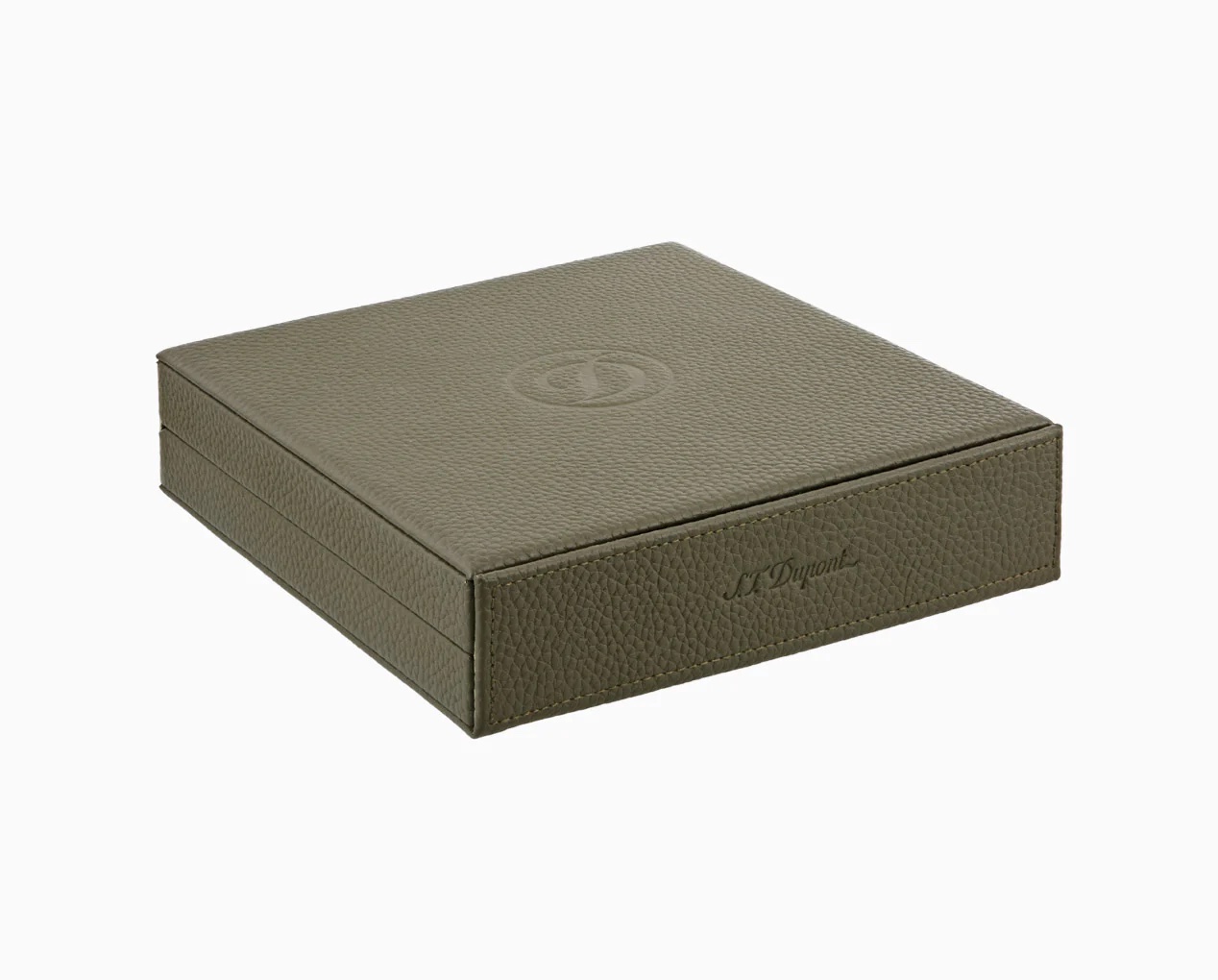SCATOLA PORTASIGARI HUMIDOR S.T. DUPONT DA VIAGGIO IN PELLE VERDE KAKI 001356