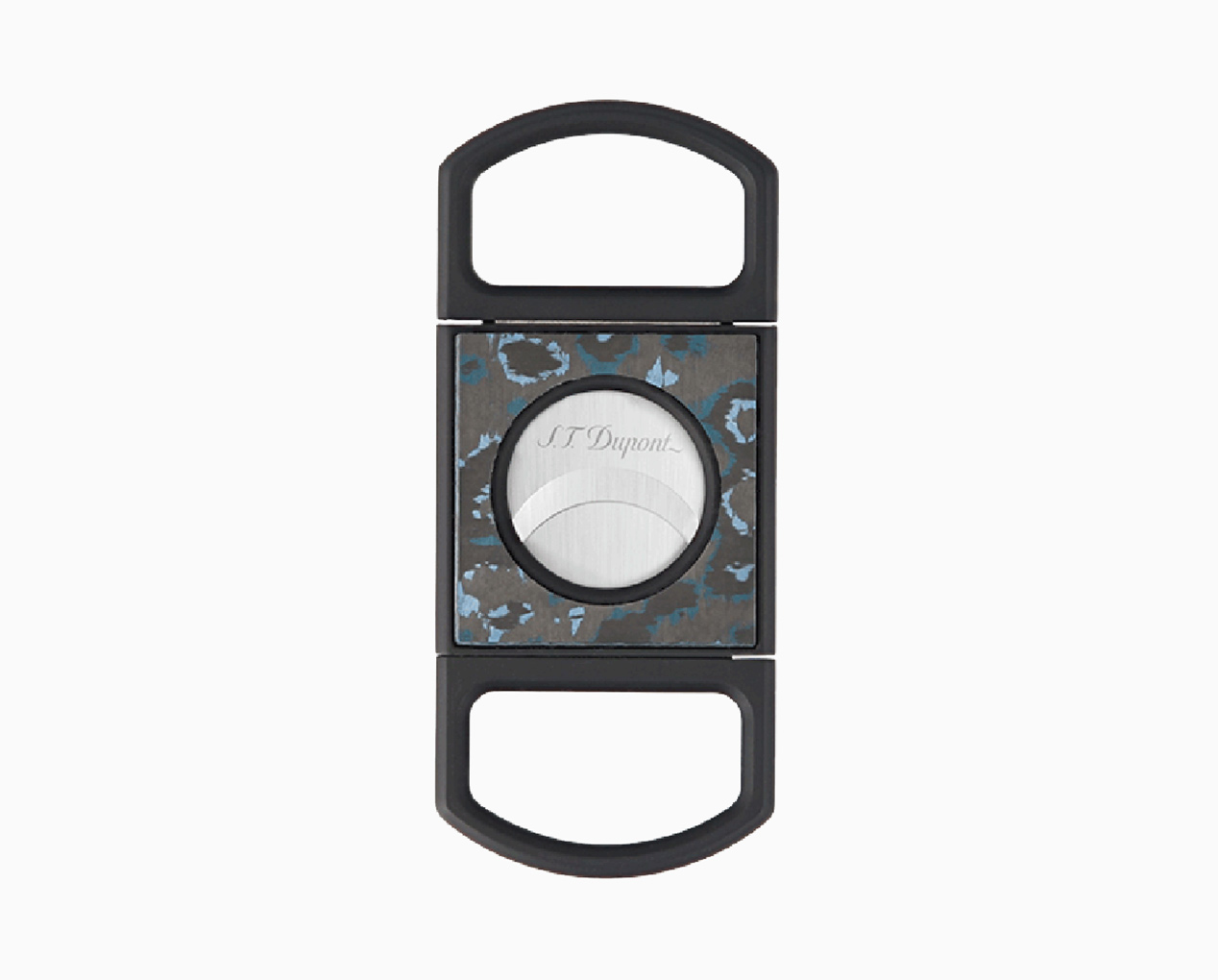 S.T. DUPONT GLACIAL CAVE CARBON FIBER BLUE CIGAR CUTTER 003397GC