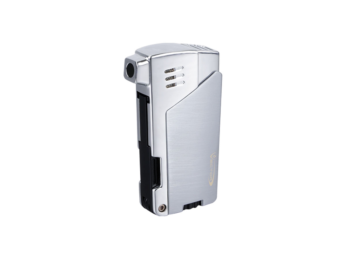 ACCENDINO PER PIPA VECTOR GLADIUS FIAMMA ANGOLATA CON UTENSILI 1C CROMO SATINATO TK00GL001C