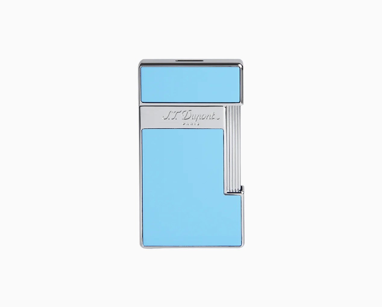 S.T. DUPONT SLIMMY BRIGHT BLUE CHROME LIGHTER 028007