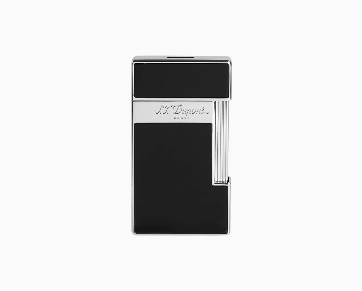 S.T. DUPONT SLIMMY BRIGHT BLACK CHROME LIGHTER 028001