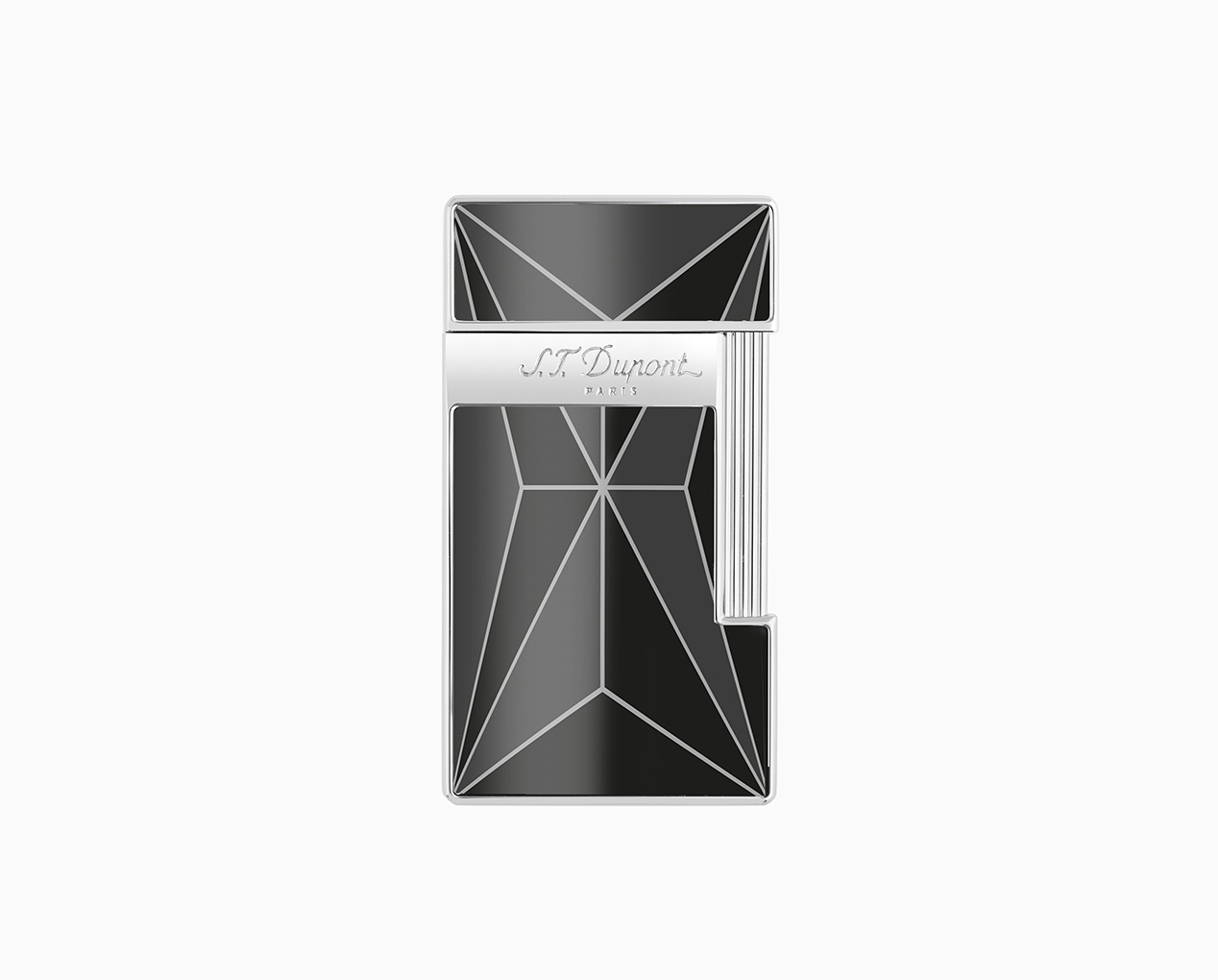 S.T. DUPONT SLIMMY FIRE X BLACK/CHROME LIGHTER 028070