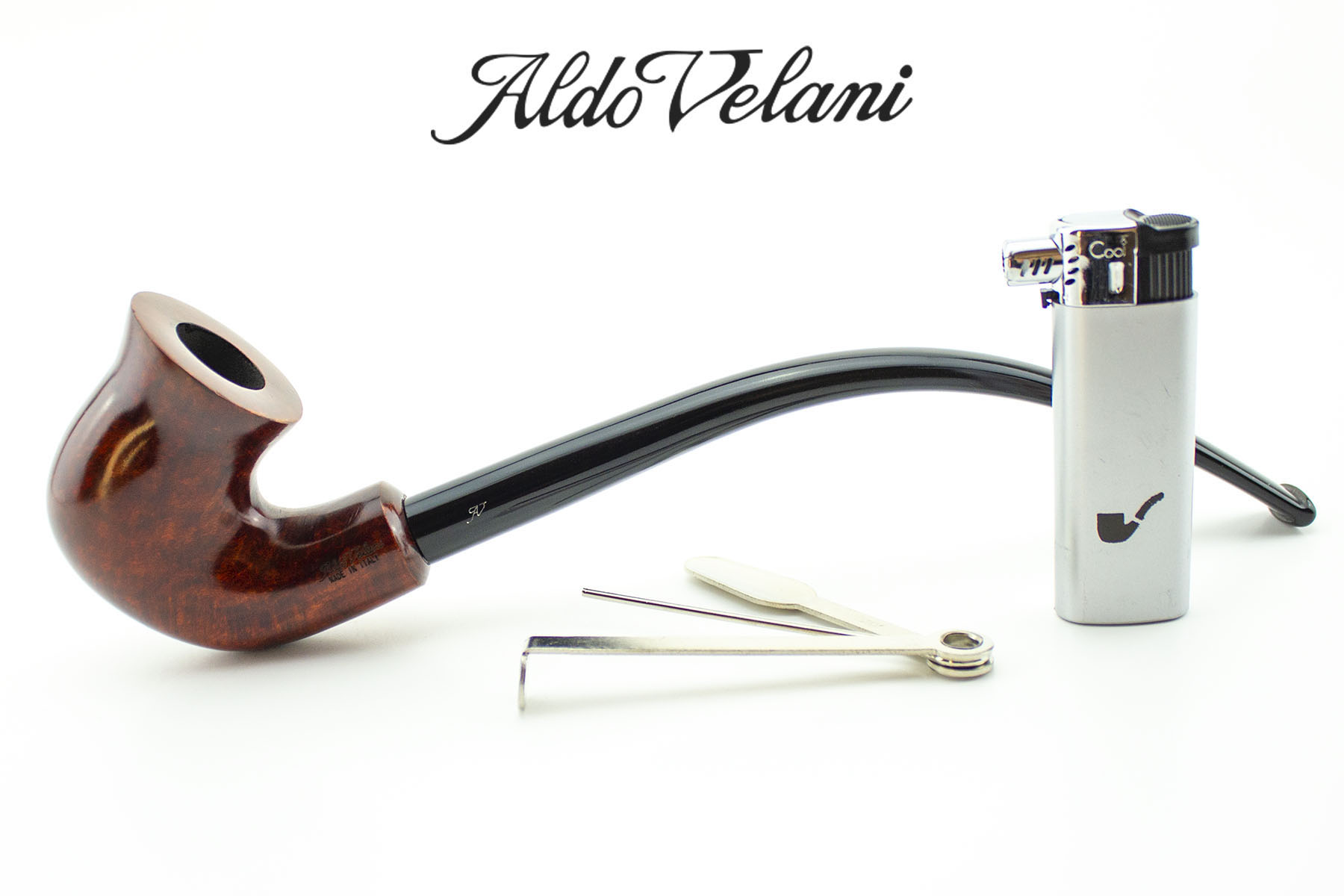 PIPA ALDO VELANI CHURCHWARDEN LISCIA MARRONE CALABASH FILTRO 9 MM PAVCW21-LC01