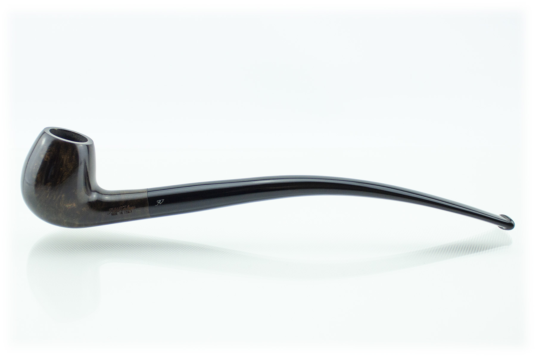 PIPA ALDO VELANI CHURCHWARDEN LISCIA SCURA BENT BILLIARD FILTRO 9 MM PAVCW21-LM04