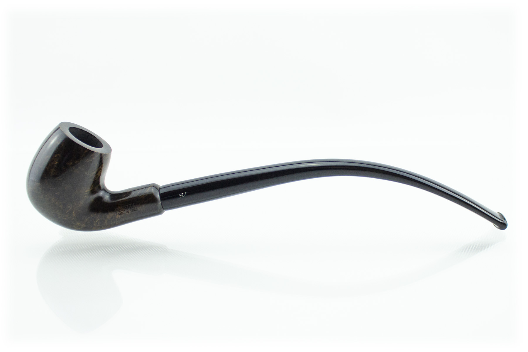 PIPA ALDO VELANI CHURCHWARDEN LISCIA SCURA BENT BILLIARD FILTRO 9 MM PAVCW21-LM05