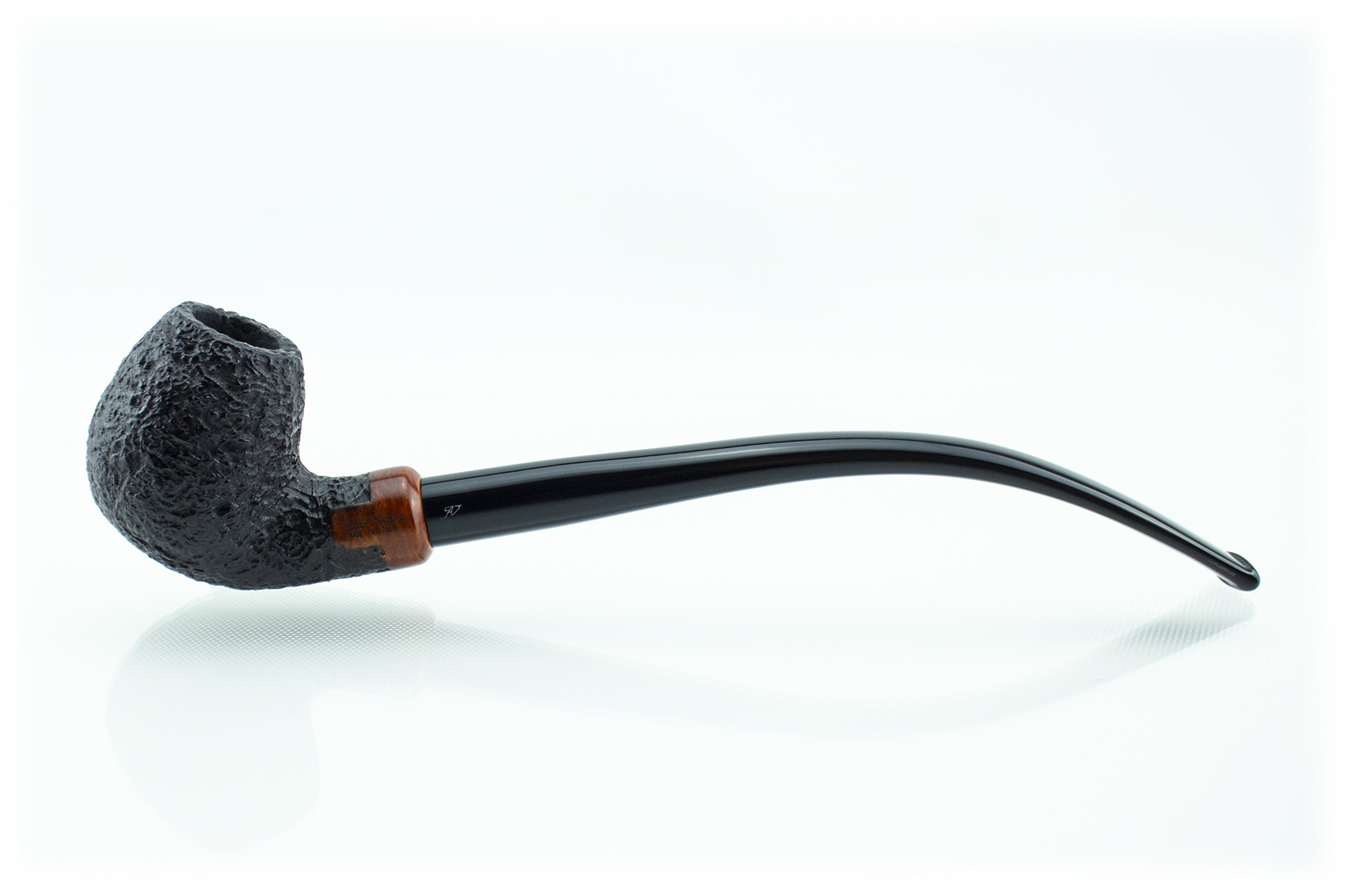 PIPA ALDO VELANI CHURCHWARDEN SABBIATA NERA BENT BILLIARD FILTRO 9 MM PAVCW21-RN04