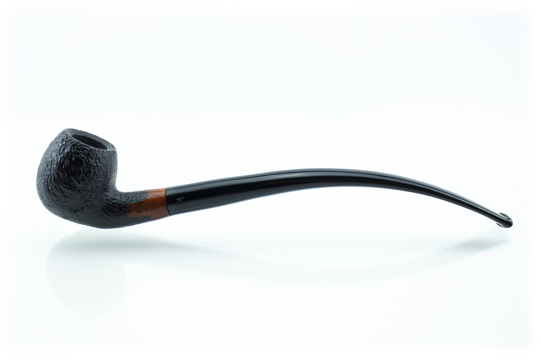 PIPA ALDO VELANI CHURCHWARDEN SABBIATA NERA BENT BILLIARD FILTRO 9 MM PAVCW21-RN05