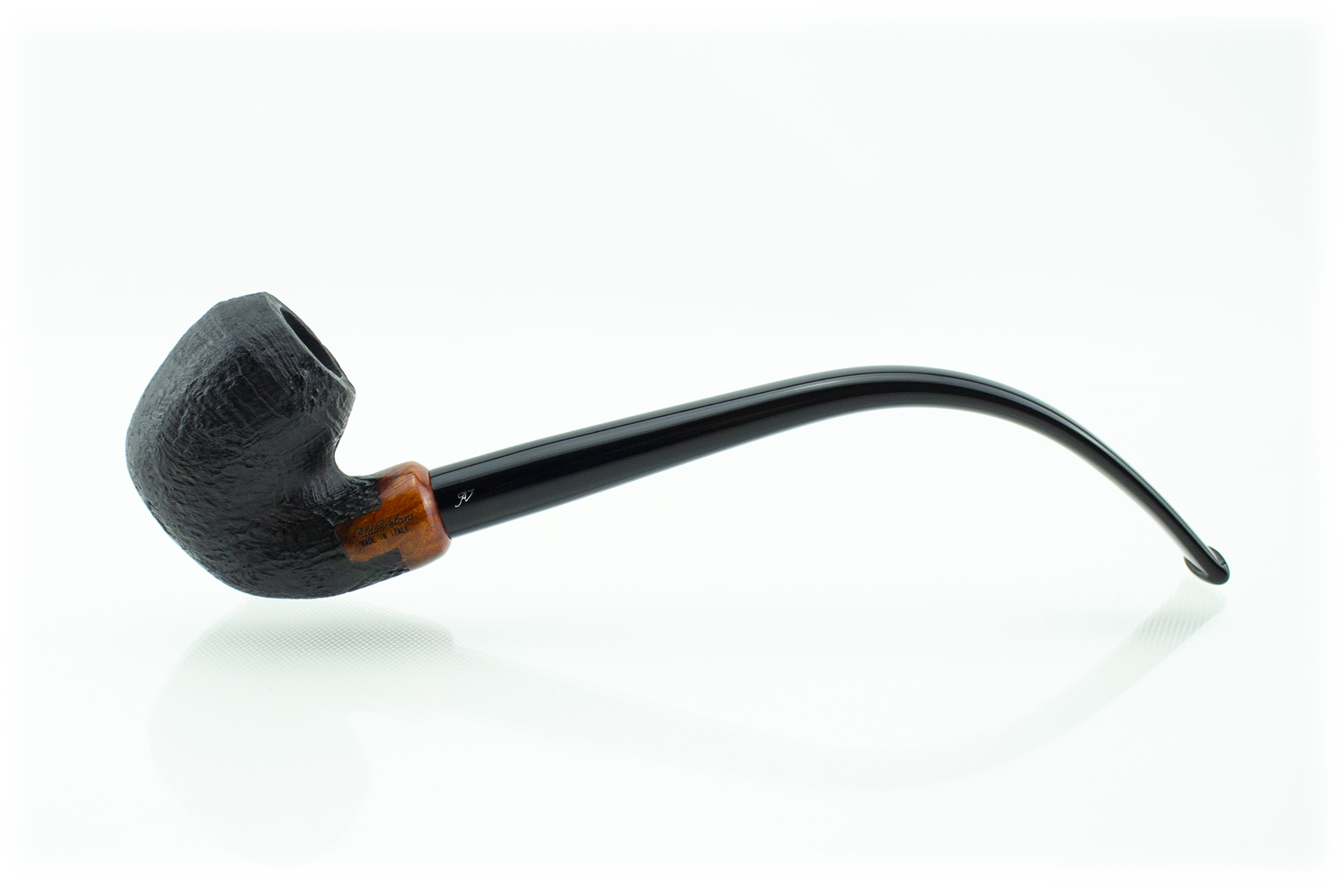 PIPA ALDO VELANI CHURCHWARDEN SABBIATA NERA BENT RHODESIAN FILTRO 9 MM PAVCW21-RN03