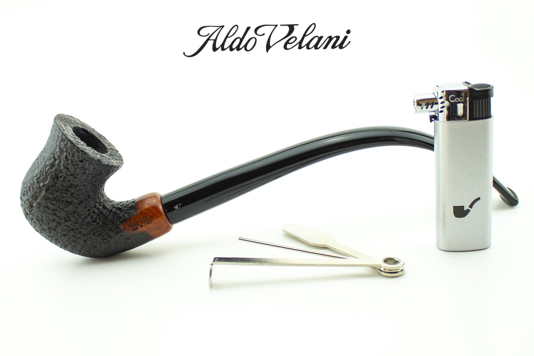 PIPA ALDO VELANI CHURCHWARDEN SABBIATA NERA CALABASH FILTRO 9 MM PAVCW21-RN01