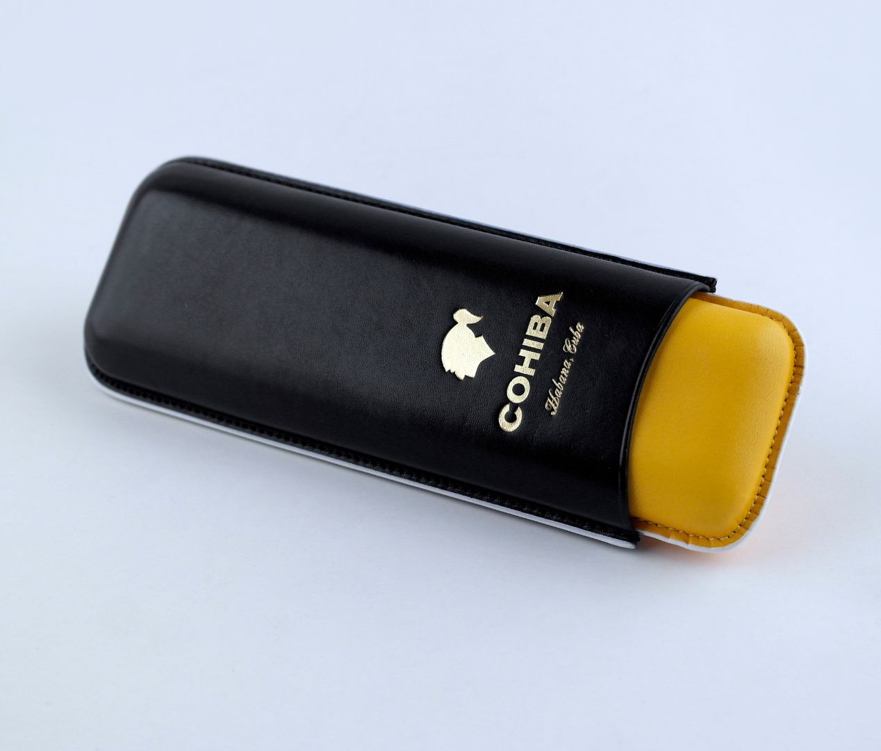 PORTASIGARI ASTUCCIO HABANOS COHIBA TRICOLOR IN PELLE REGOLABILE PER DUE SIGARI