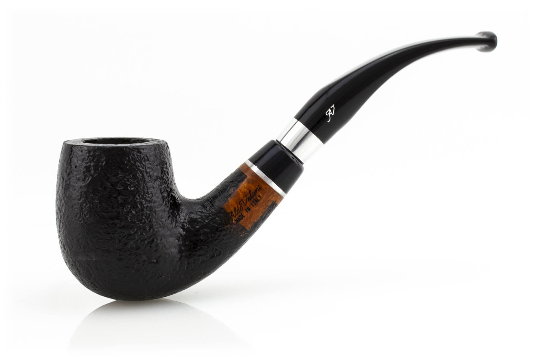 PIPA ALDO VELANI SPIGOT SABBIATA NERA PASY25-AVSSABN-06 BENT BILLIARD