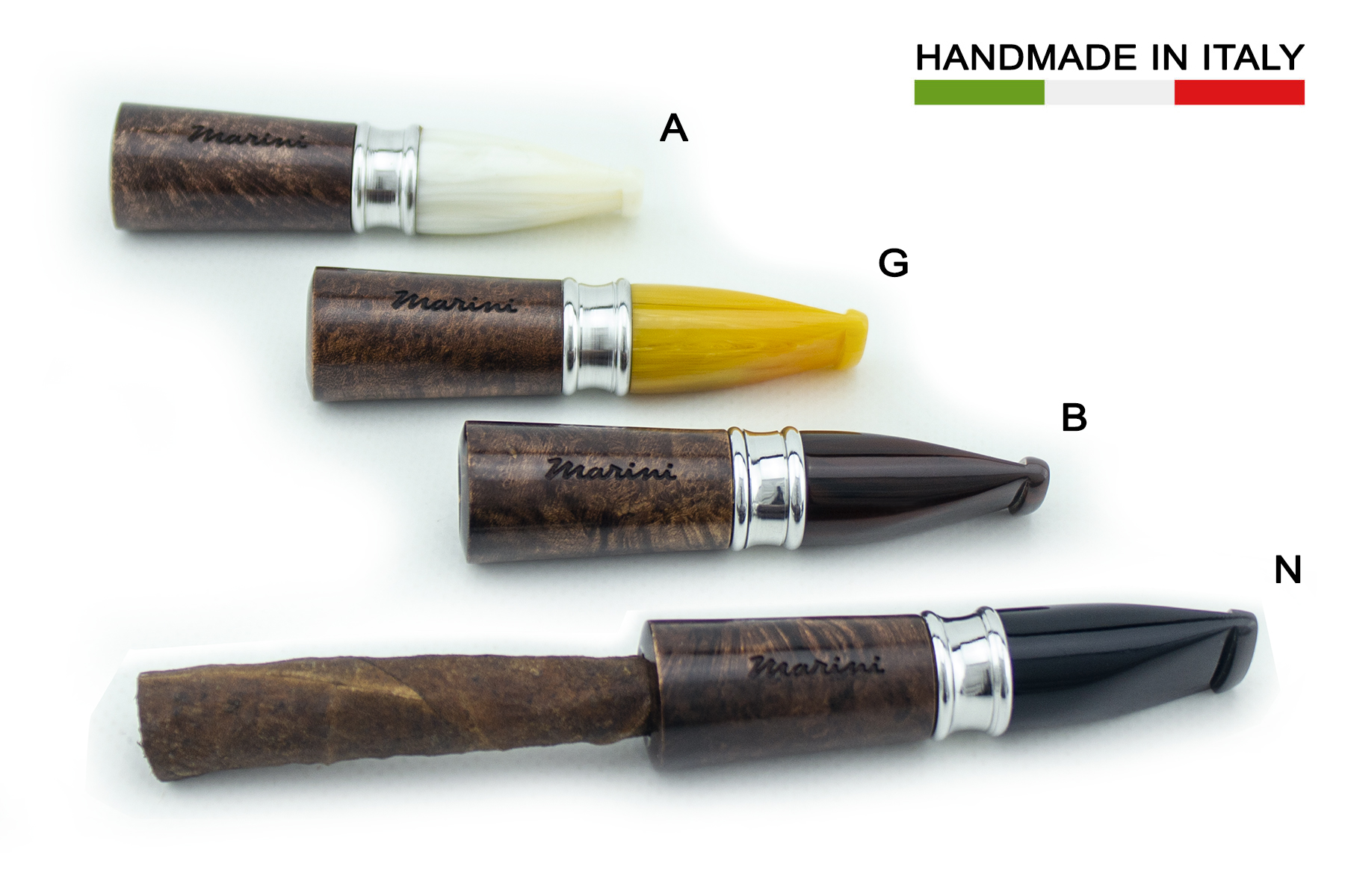 BOCCHINO PER SIGARO TOSCANO FUMA TOSCANO MARINI CON VERA IN ALLUMINIO M453