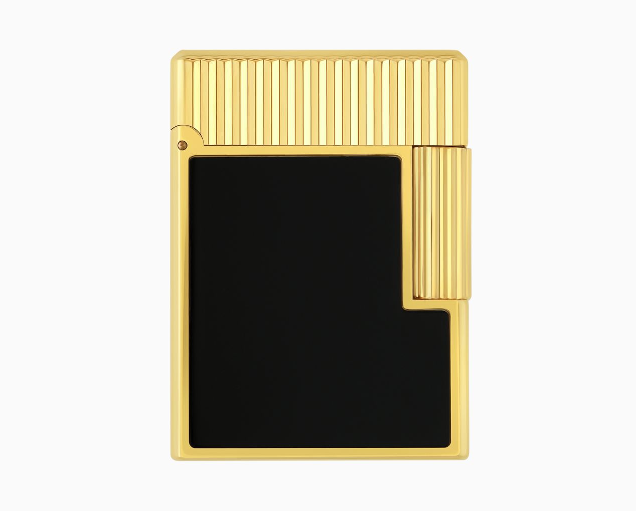 ACCENDINO S.T. DUPONT LIGNE 1 LACCATO NERO LINEE VERTICALI ORO GIALLO C14120