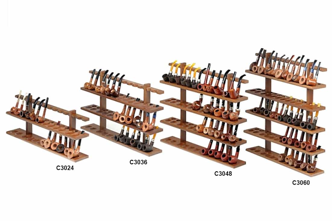 POGGIA E PORTA PIPE RASTRELLIERA DA MURO LUBINSKI LEGNO NOCE C30 C30