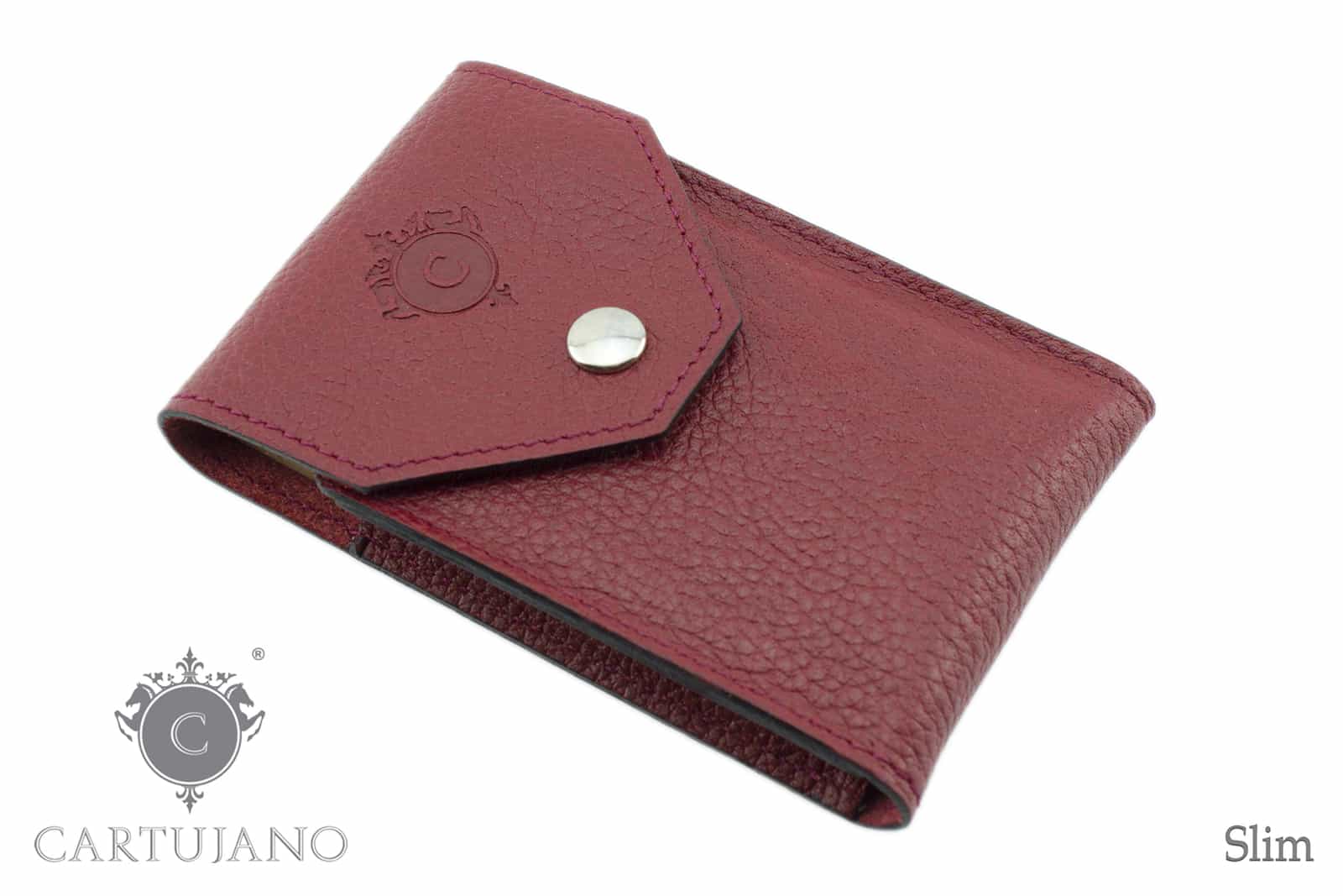 PORTAPACCHETTO SIGARETTE LUNGHE SLIM CARTUJANO PELLE MARTELLATA ROSSA CJSLS-PMRO