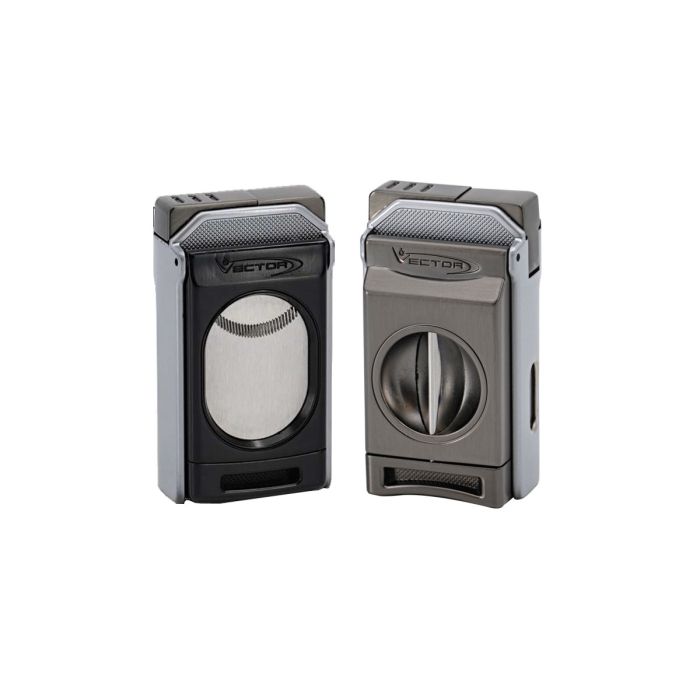 ACCENDINO PER SIGARI VECTOR SWITCH DUE FIAMME CON TAGLIASIGARI 1C CROMO SATINATO TK00SW001C