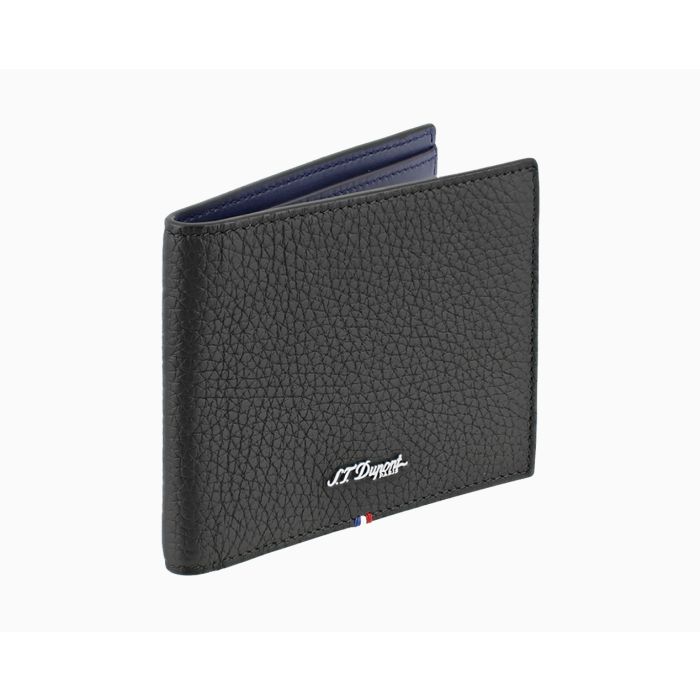 PORTAFOGLIO S.T. DUPONT NEO CAPSULE PELLE MARTELLATA BLU/NERO 6 CARTE DI CREDITO 180342