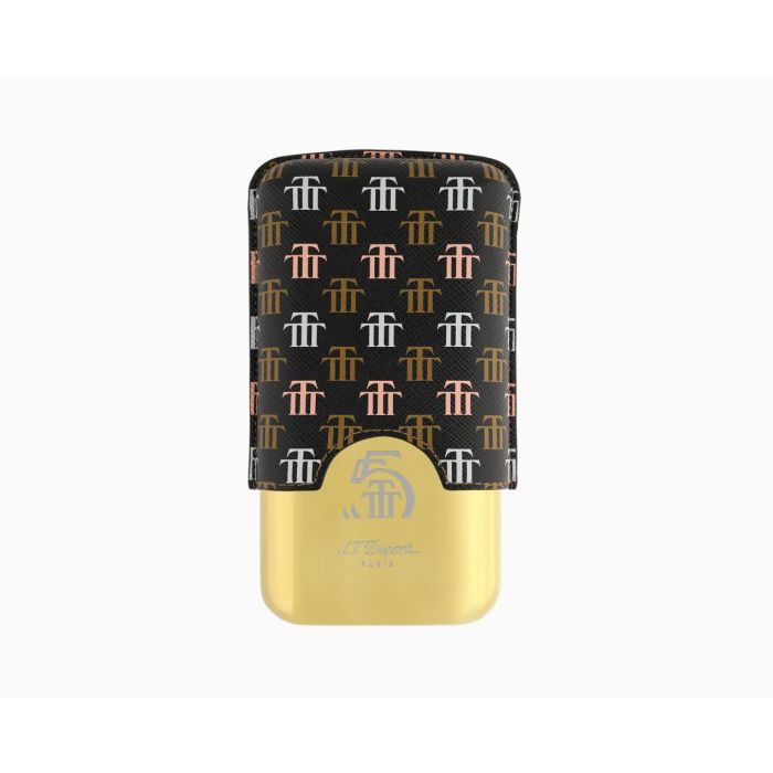 S.T. DUPONT TRINIDAD BLACK/GOLD YELLOW LIMITED EDITION FOR THREE CIGARS CIGAR CASE 183477