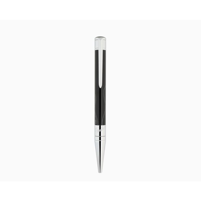 S.T. DUPONT D-INITIAL FENDER BALLPOINT PEN BLACK/CHROME LIMITED EDITION 275175