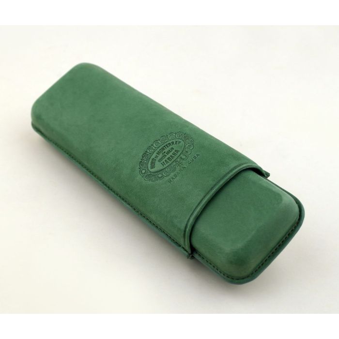 PORTASIGARI ASTUCCIO HABANOS HOYO DE MONTERREY 2025 VERDE IN PELLE PER DUE SIGARI ACC226