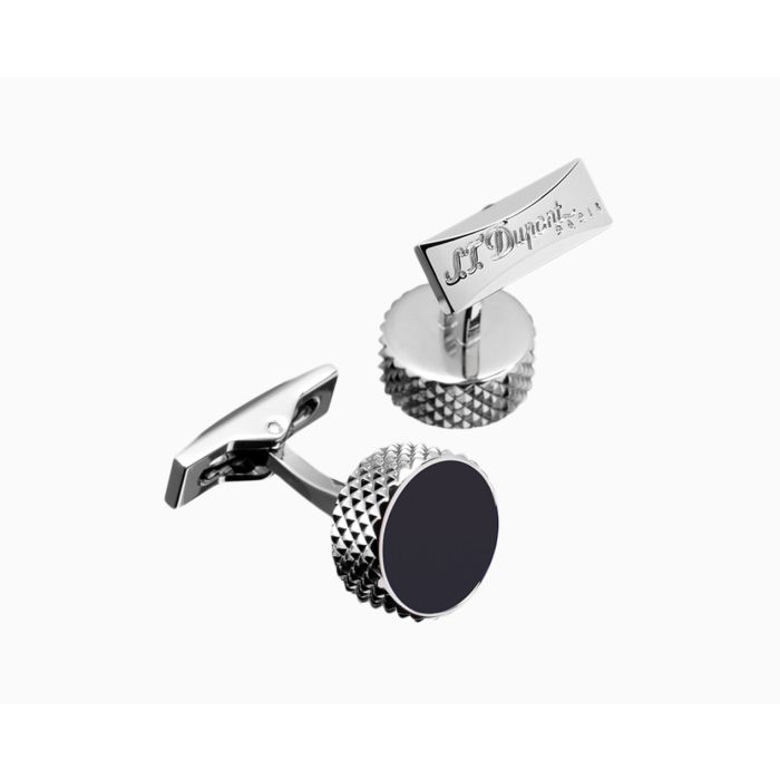 S.T. DUPONT ROUND COLLECTION SMALL BLACK/PALLADIUM 005597 CUFFLINKS 005597