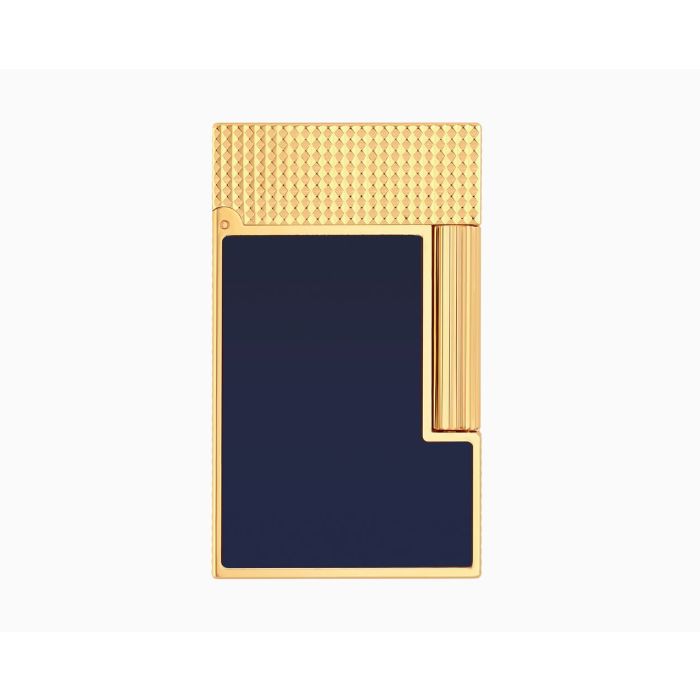 ACCENDINO S.T. DUPONT LIGNE 2 MICRO PUNTA DIAMANTE ORO GIALLO LACCATO BLU C16457N
