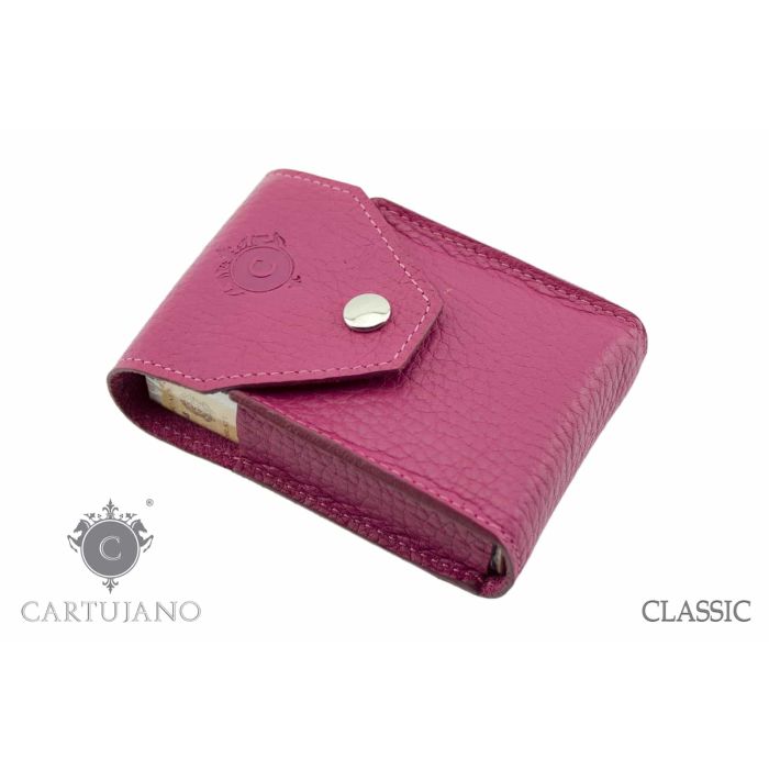 PORTAPACCHETTO SIGARETTE CLASSICHE CARTUJANO PELLE MARTELLATA ROSA CJ1PCS-PMRC