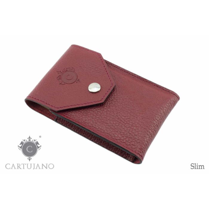 PORTAPACCHETTO SIGARETTE LUNGHE SLIM CARTUJANO PELLE MARTELLATA ROSSA CJSLS-PMRO