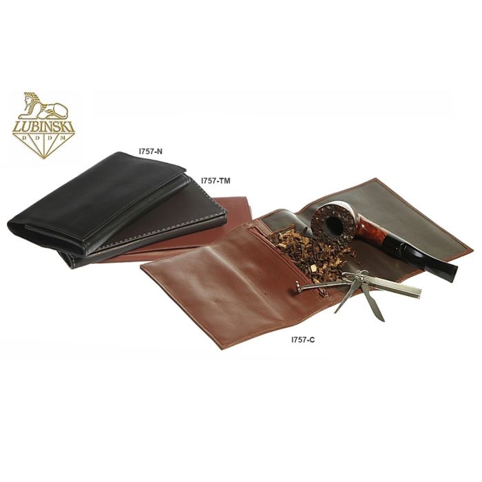 PORTA TABACCO BUSTA AVVOLGIBILE LUBINSKI IN PELLE NAPPA I757