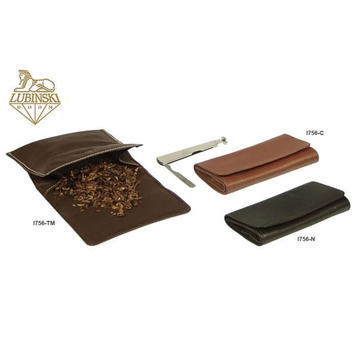 PORTA TABACCO BUSTA AVVOLGIBILE LUBINSKI PELLE NAPPA I756