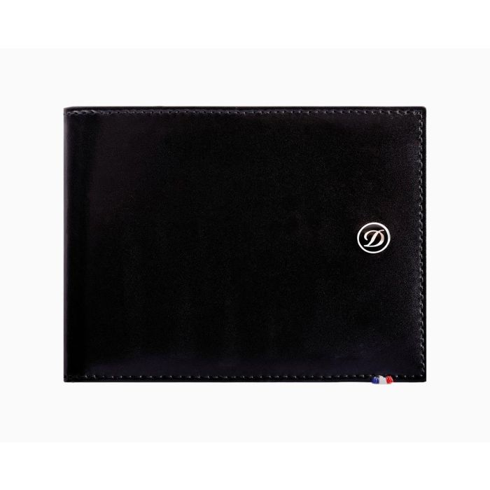 PORTAFOGLIO CON FERMASOLDI S.T. DUPONT LINEA D PELLE NERA 6 CARTE DI CREDITO 180001 180001