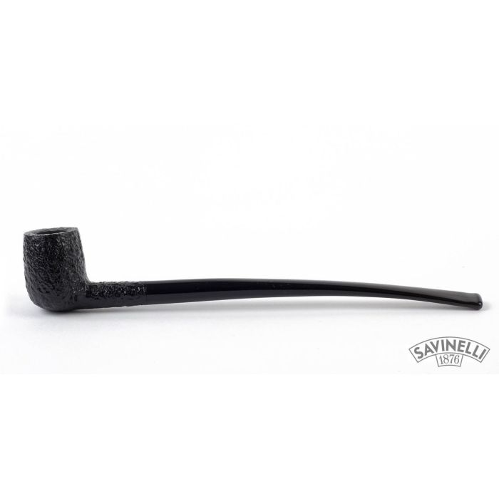 PIPA SAVINELLI CHURCHWARDEN 104 BILLIARD DRITTA RUSTICATA NERA P124ZM-104