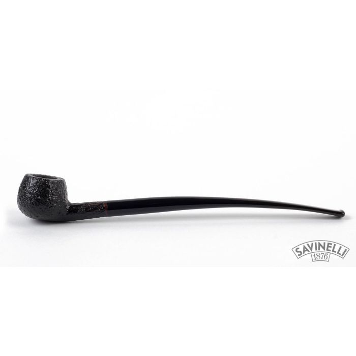 PIPA SAVINELLI CHURCHWARDEN 313 PRINCE SEMICURVA RUSTICATA NERA P124ZM-313