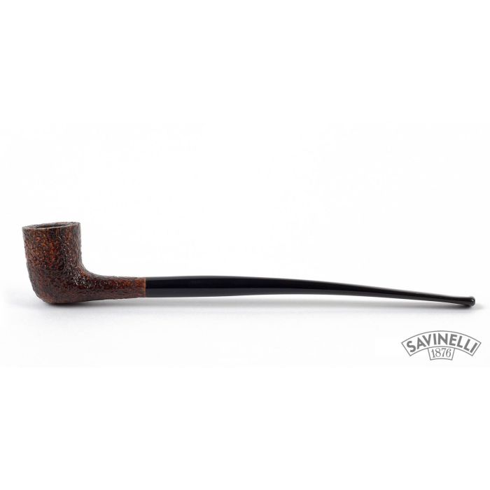 PIPA SAVINELLI CHURCHWARDEN 404 CORNETTA SEMICURVA RUSTICATA MARRONE P124ZBM-404