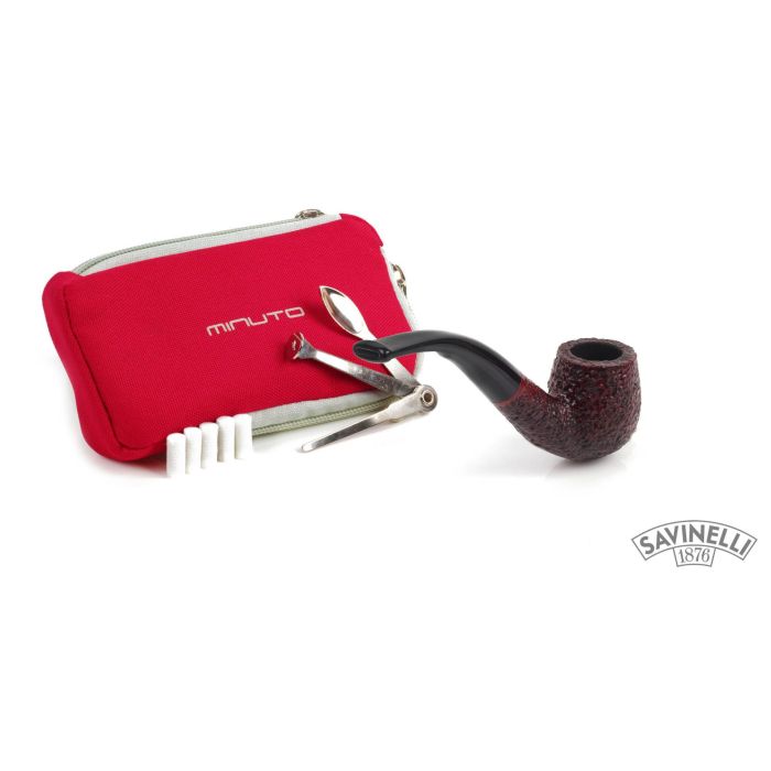 PIPA SAVINELLI MINUTO 609 CURVA RUSTICATA MARRONE P249ZB-609