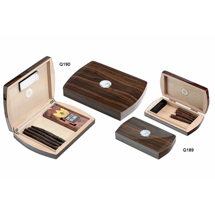 SCATOLA PORTASIGARI LUBINSKI LEGNO CEDRO NOCE SCURO LUCIDO Q189-Q190 Q189-Q190