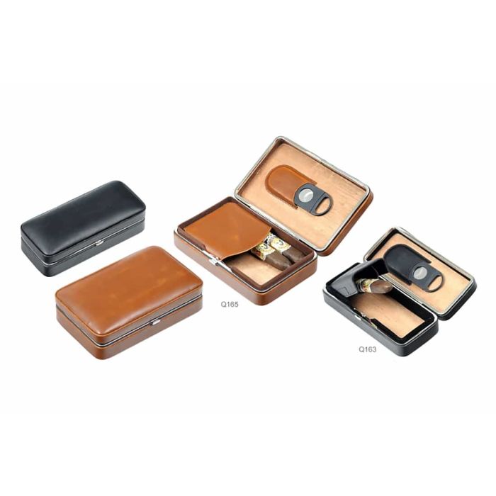 SCATOLA PORTASIGARI LUBINSKI LEGNO PELLE Q163-Q165 Q163-Q165