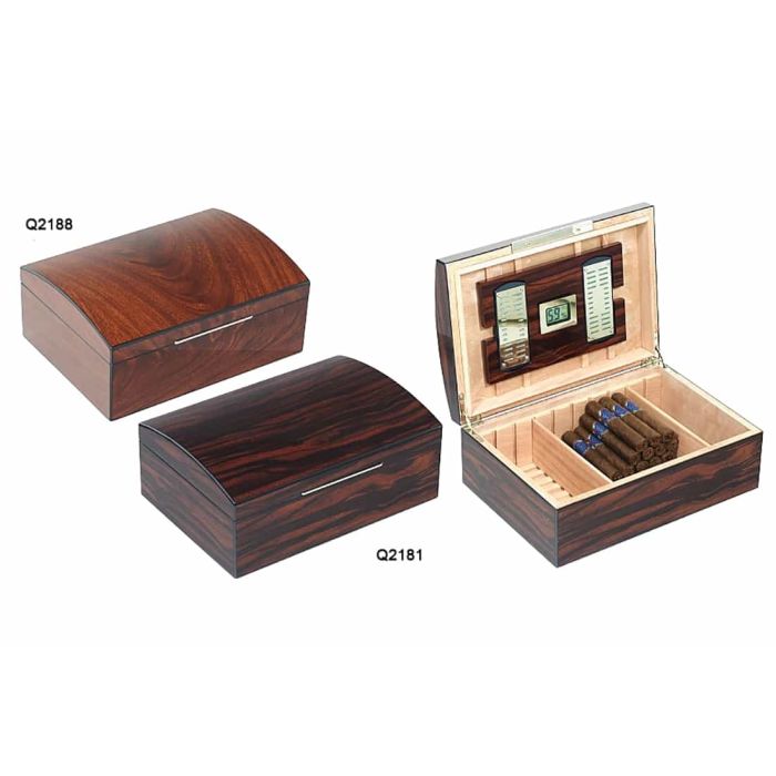SCATOLA HUMIDOR PORTASIGARI UMIDIFICATORE 100 SIGARI LUBINSKI ARROTONDATO Q2181-Q2188
