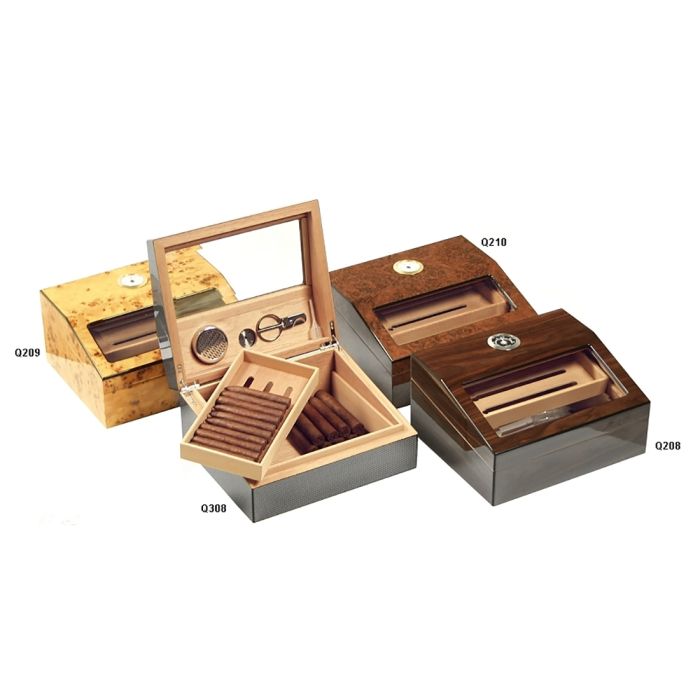 SCATOLA HUMIDOR PORTASIGARI UMIDIFICATORE VETRINA 60 SIGARI LUBINSKI  Q208-Q209-Q210-Q308