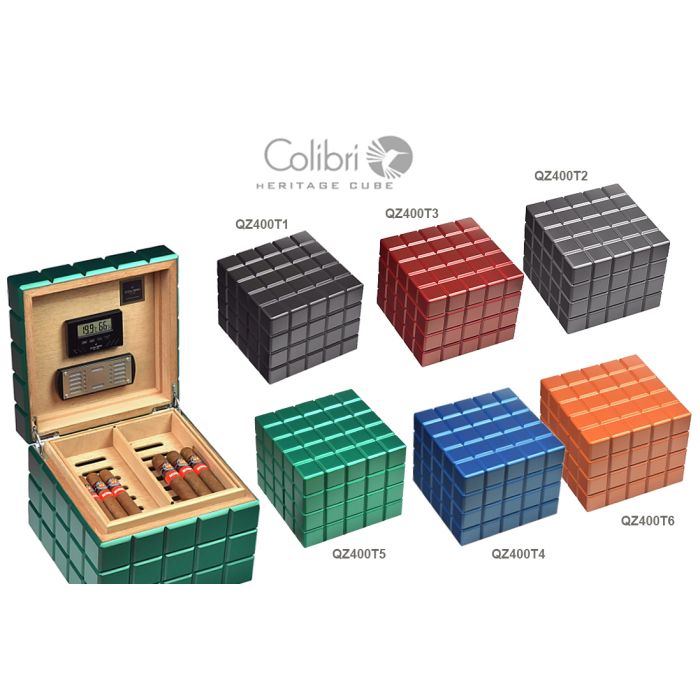 COLIBRI HERITAGE CUBE CIGAR HUMIDOR BOX QZ400T