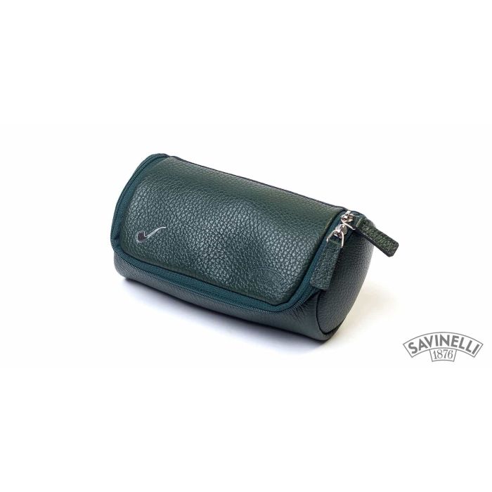 BORSA PORTAPIPA SAVINELLI IN PELLE 2 PIPE E ACCESSORI VERDE T671-VERDE