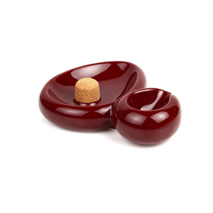 POSACENERE POSA PIPA SAVINELLI SIDECAR IN CERAMICA BORDEAUX W1012-BORDEAU