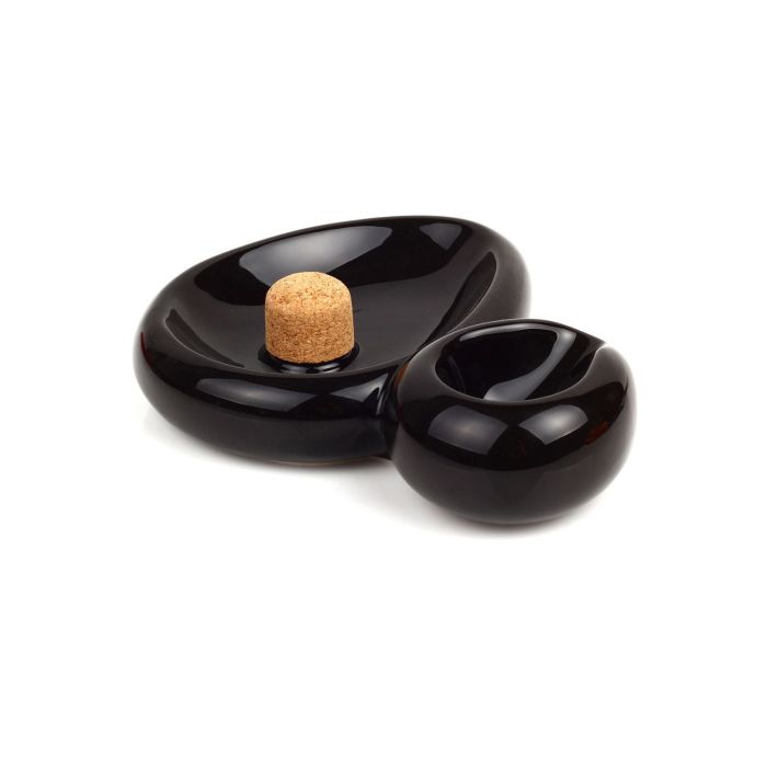 POSACENERE POSA PIPA SAVINELLI SIDECAR IN CERAMICA NERO W1012-NERO