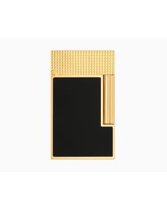 ACCENDINO S.T. DUPONT LIGNE 2 MICRO PUNTA DIAMANTE ORO GIALLO LACCATO NERO OPACO C16601N