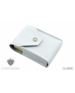 PORTAPACCHETTO SIGARETTE CLASSICHE CARTUJANO PELLE MARTELLATA BIANCA CJ1PCS-PMBI