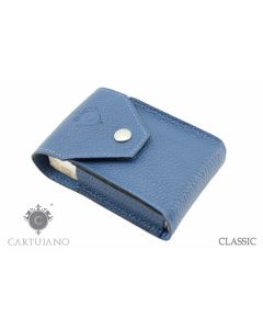 PORTAPACCHETTO SIGARETTE CLASSICHE CARTUJANO PELLE MARTELLATA BLU CJ1PCS-PMBL