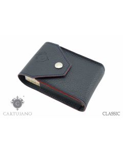 PORTAPACCHETTO SIGARETTE CLASSICHE CARTUJANO PELLE MARTELLATA NERA CJ1PCS-PMNE