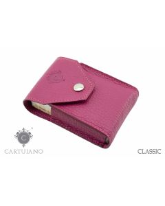 PORTAPACCHETTO SIGARETTE CLASSICHE CARTUJANO PELLE MARTELLATA ROSA CJ1PCS-PMRC