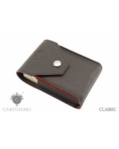 PORTAPACCHETTO SIGARETTE CLASSICHE CARTUJANO PELLE MARTELLATA TESTA DI MORO CJ1PCS-PMTM